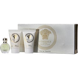 VERSACE EROS POUR FEMME by Gianni Versace - EDT SPRAY 0.17 OZ MINI & BODY LOTION 0.8 OZ & SHOWER GEL 0.8 OZ