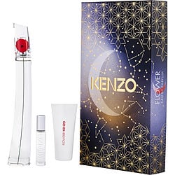 KENZO FLOWER by Kenzo - EAU DE PARFUM REFILLABLE SPRAY 3.4 OZ & BODY MILK 2.5 OZ & EAU DE PARFUM REFILLABLE SPRAY 0.34 OZ MINI