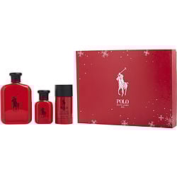 POLO RED by Ralph Lauren - EDT SPRAY 4.2 OZ & EDT SPRAY 1.3 OZ & DEODORANT STICK ALCOHOL FREE 2.6 OZ