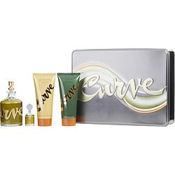 CURVE by Liz Claiborne - COLOGNE SPRAY 4.2 OZ & COLOGNE 0.25 OZ MINI & AFTERSHAVE BALM 3.4 OZ & SHOWER GEL 3.4 OZ
