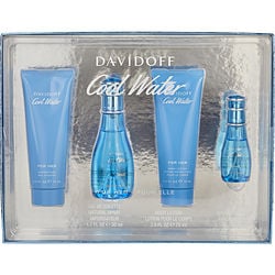 COOL WATER by Davidoff - EDT SPRAY 1.7 OZ & BODY LOTION 2.5 OZ & SHOWER GEL 2.5 OZ & EDT SPRAY 0.5 OZ MINI