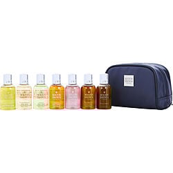 Molton Brown by Molton Brown - Airline Exclusive Travel Collection For Men: Orange & Bergamot + Dewy Lily of the Valley & Star Anise + Eucalyptus + Gingerlily + Pink Pepperpod + Black Peppercorn + Tabacco Absolute + Travel Bag --7 x 50ml/1.7oz