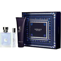 VERSACE POUR HOMME by Gianni Versace - EDT SPRAY 3.4 OZ & HAIR AND BODY SHAMPOO 5 OZ & EDT SPRAY 0.33 OZ MINI