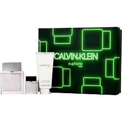 EUPHORIA MEN by Calvin Klein - EDT SPRAY 3.3 OZ & AFTERSHAVE BALM 3.3 OZ & EDT 0.5 OZ