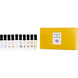ACQUA DI PARMA VARIETY by Acqua di Parma - 10 PIECE VARIETY WITH COLONIA & COLONIA ESSENZA & COLONIA PURA & ARANCIA DI CAPRI & FICO DI AMALFI & MIRTO DI PANAREA & YUZU & OSMANTHUS & QUERCIA & OUD AND ALL ARE VIALS SPRAY 0.05 OZ