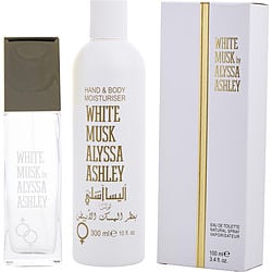 ALYSSA ASHLEY WHITE MUSK by Alyssa Ashley - EDT SPRAY 3.4 OZ & HAND & BODY MOISTURIZER 10 OZ