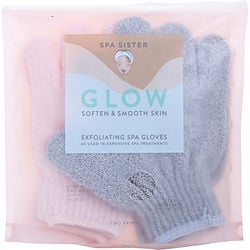 SPA ACCESSORIES by Spa Accessories - SPA SISTER TWIN EXFOLIATING SPA GLOVES (PINK & GREY)