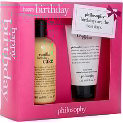 Philosophy by Philosophy - Happy Birthday Set: Vanilla Birthday Cake Shampoo, Shower Gel & Bubble Bath 240ml + Fresh Cream Body Lotion 120ml --2pcs