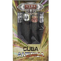 CUBA VARIETY by Cuba - 4 PIECE VARIETY WITH CUBA BLACK, BROWN, GREEN, & GREY & ALL ARE EDT SPRAY 1.17 OZ