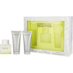 KENNETH COLE REACTION by Kenneth Cole - EDT SPRAY 1.7 OZ & AFTERSHAVE GEL 3.4 OZ & HAIR AND BODY WASH 3.4 OZ