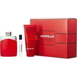 MONT BLANC LEGEND RED by Mont Blanc - EAU DE PARFUM SPRAY 3.3 OZ & SHOWER GEL 3.3 OZ & EAU DE PARFUM SPRAY 0.25 OZ