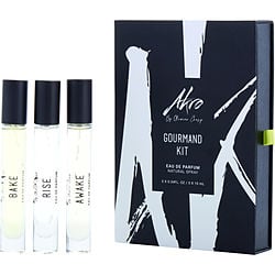 AKRO VARIETY by Akro - 3 PIECE GOURMAND TRAVEL KIT WITH AWAKE & BAKE & RISE AND ALL ARE EAU DE PARFUM SPRAY 0.34 OZ MINIS
