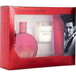 MICHAEL BUBLE PASSION by Michael Buble - EAU DE PARFUM SPRAY 3.4 OZ & BODY LOTION 3.4 OZ & CANDLE