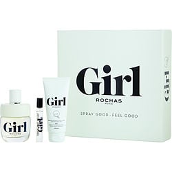 ROCHAS GIRL by Rochas - EDT SPRAY 3.3 OZ & COMFORTING BODY BALM 3.3 OZ  & EDT SPRAY 0.25 OZ MINI