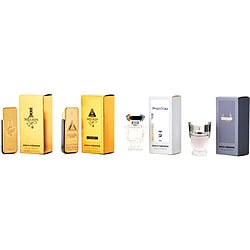 PACO RABANNE VARIETY by Paco Rabanne - 1 MILLION EDT & 1 MILLION ELIXIR PARFUM INTENSE & INVICTUS EDT & PHANTOM EDT AND ALL ARE SPRAY 0.17 OZ MINIS